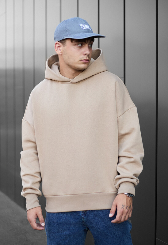 Однотонне бежеве худі Staff beige oversize fleece