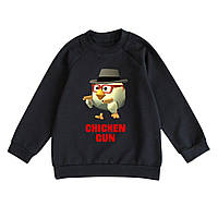 Свитшот детский черный с принтом Chicken Gun