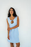 Блакитна нічна сорочка з секретом годування для пологового будинку для вагітних та годуючих на бретелях 42 XS, фото 4