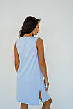 Блакитна нічна сорочка з секретом годування для пологового будинку для вагітних та годуючих на бретелях 42 XS, фото 5