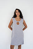 Нічна сорочка на бретелях для вагітних та годуючих для пологів та після з секретом годування сіра 42 XS, фото 2