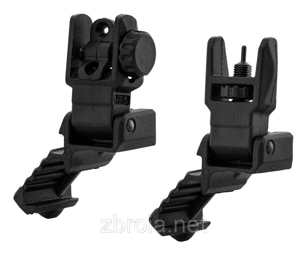 Набір: кутові цілик і мушка DLG Tactical (DLG-184) OFFSET Low Profile на планку Picatinny