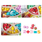 Логічна гра деревяна, сегментована ігрова панель із фруктами, картки із завданнями C 65679, фото 3