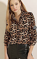 Блузка сорочка жіноча з леопардовим принтом