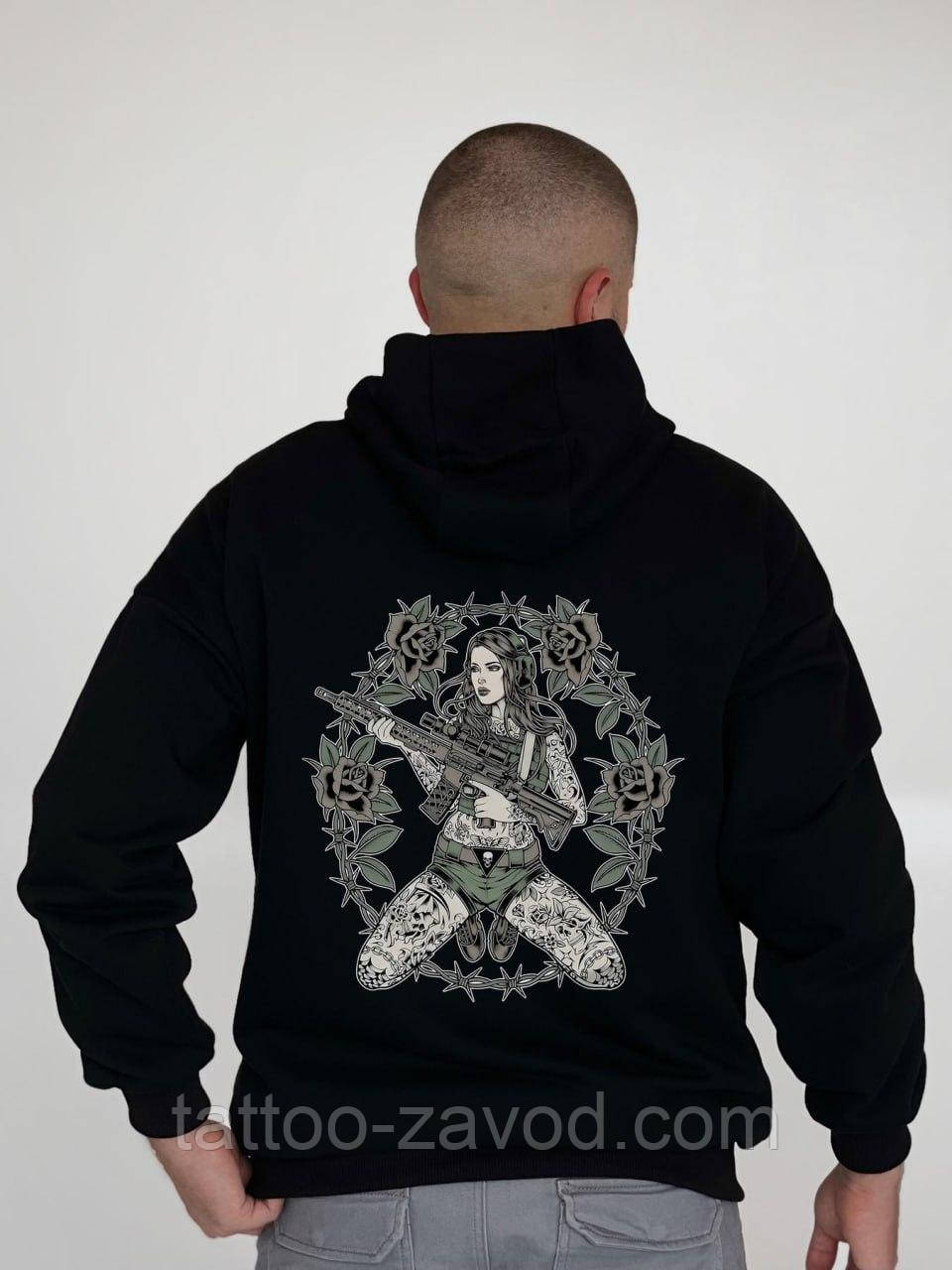 Худі чоловіче з принтом на спині, толстовка чоловіча S M L XL XXL, фото 1