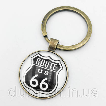 Брелок для ключів ROUTE US 66 (Дорога US 66) Метал, фото 1