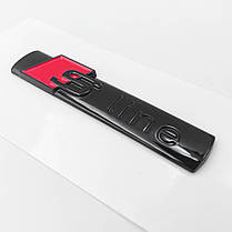 Емблема наклейка на переднє крило S-line AUDI (Ауди) 72 х 15 мм Чорний Глянець, фото 2