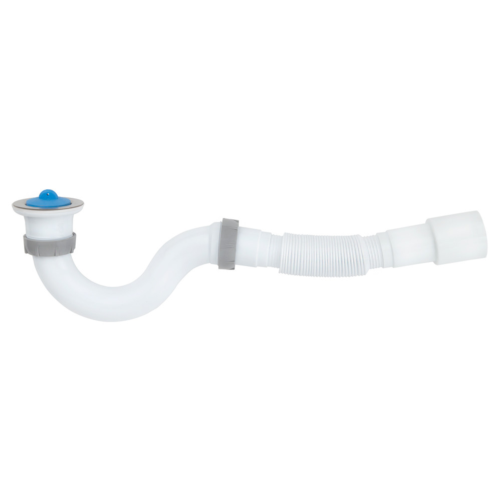 Сифон для ванни ITAL D1012 1 1/2" прямоточний + гнучка труба 40х40/50
