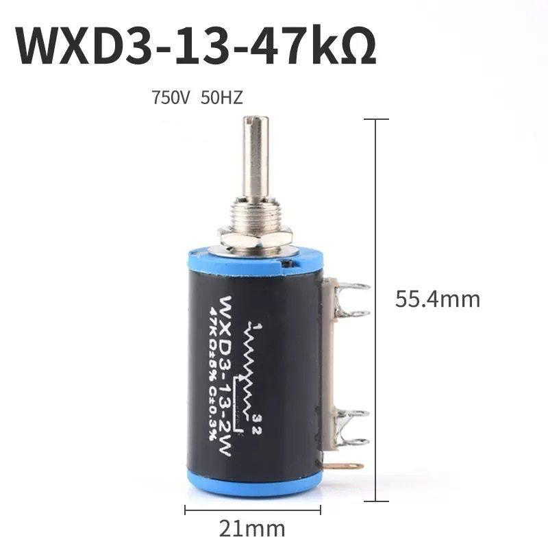 WXD3-13-2W-47K, 750В, 50Гц, Резистор прецизійний багатооборотний, потенціометр