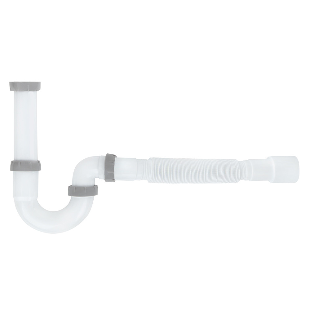 Напівсифон для ванни ITAL P1010 прямоточний 1 1/2"х40, подовжений з гофротрубою 40х40/50, фото 1