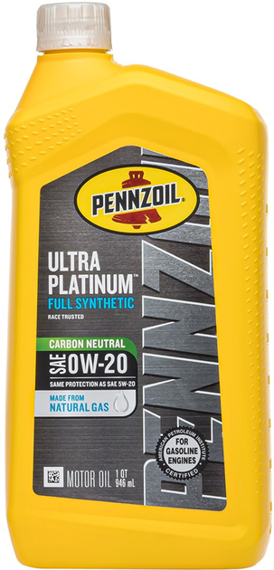 Моторна олива Pennzoil Ultra 0W-20 Platinum Fully Synthetic 0.946л