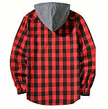 Чоловіча сорочка в клітинку з капюшоном, фото 4