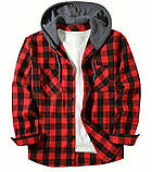 Чоловіча сорочка в клітинку з капюшоном, фото 3