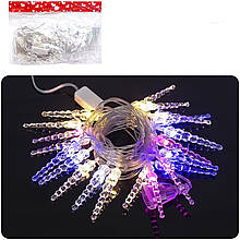 Гірлянда електрична LED 20шт. 4м. Бурульки об'ємні мультиколір D-23