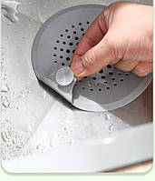 Фільтр для зливу душу та ванни круглої форми. Білий уловлювач волосся. Ситечко для уловлювання волосся., фото 6