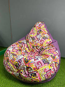 Крісло - мішок SkyPuff груша , M - 100х75 Akasya 282+Багіра 11847