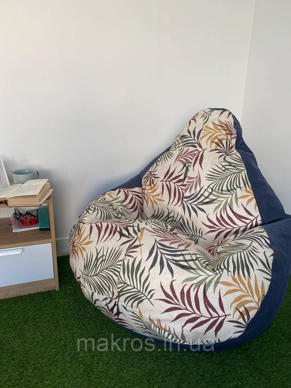 Крісло - мішок SkyPuff груша , MEGA XXXL - 160х120 Akasya NEW B197-15+Багіра 11827, фото 1