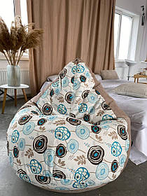 Крісло - мішок SkyPuff груша , M - 100х75 Begonia 268+Florida Caramel