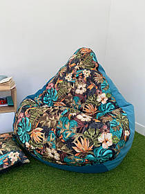 Крісло - мішок SkyPuff груша , M - 100х75 Florida Emerald+Mg Asteria D2
