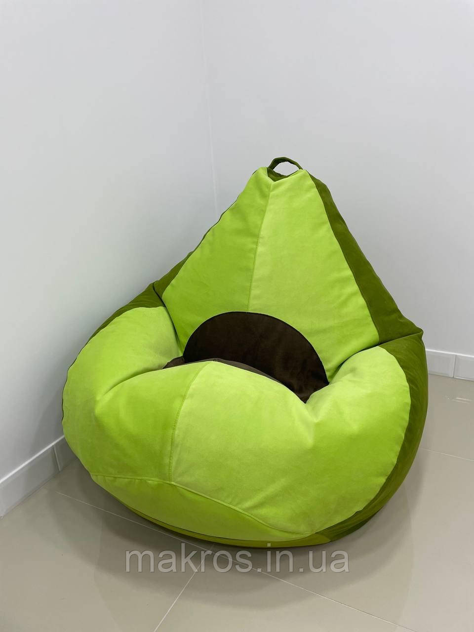 Крісло - мішок SkyPuff груша , MEGA XXXL - 160х120 авокадо, Багіра 11831+11832+кісточка 11844, фото 1
