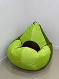Крісло - мішок SkyPuff груша , MEGA XXXL - 160х120 авокадо, Багіра 11831+11832+кісточка 11844, фото 4