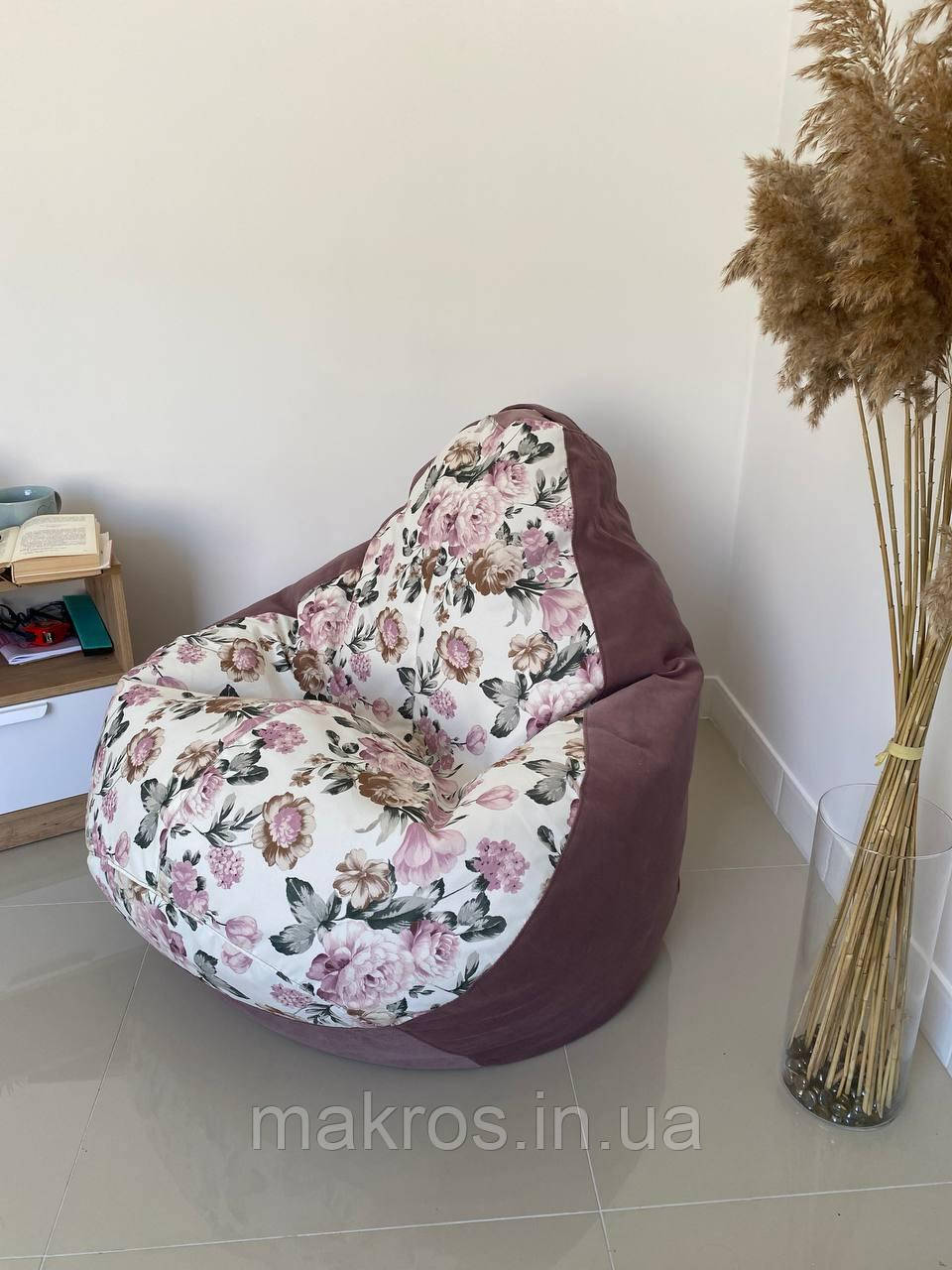 Крісло - мішок SkyPuff груша , MEGA XXXL - 160х120 Багіра 11849+Mg Katania 4, фото 1