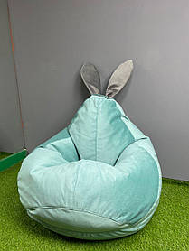 Крісло - мішок SkyPuff груша Зайчик , XXL - 140х100 Florida Aqua+Florida Dark Grey