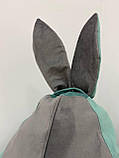Крісло - мішок SkyPuff груша Зайчик , XXL - 140х100 Florida Aqua+Florida Dark Silver, фото 5