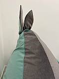 Крісло - мішок SkyPuff груша Зайчик , XXL - 140х100 Florida Aqua+Florida Dark Silver, фото 9