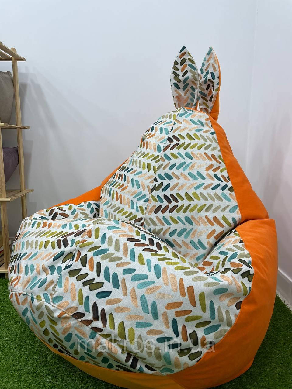 Крісло-мішок SkyPuff Зайчик Груша , MEGA XXXL - 160х120 Оксфорд 600D.PU.WR 381 Лососевий
