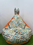 Крісло-мішок SkyPuff Зайчик Груша , MEGA XXXL - 160х120 Оксфорд 600D.PU.WR 381 Лососевий, фото 7