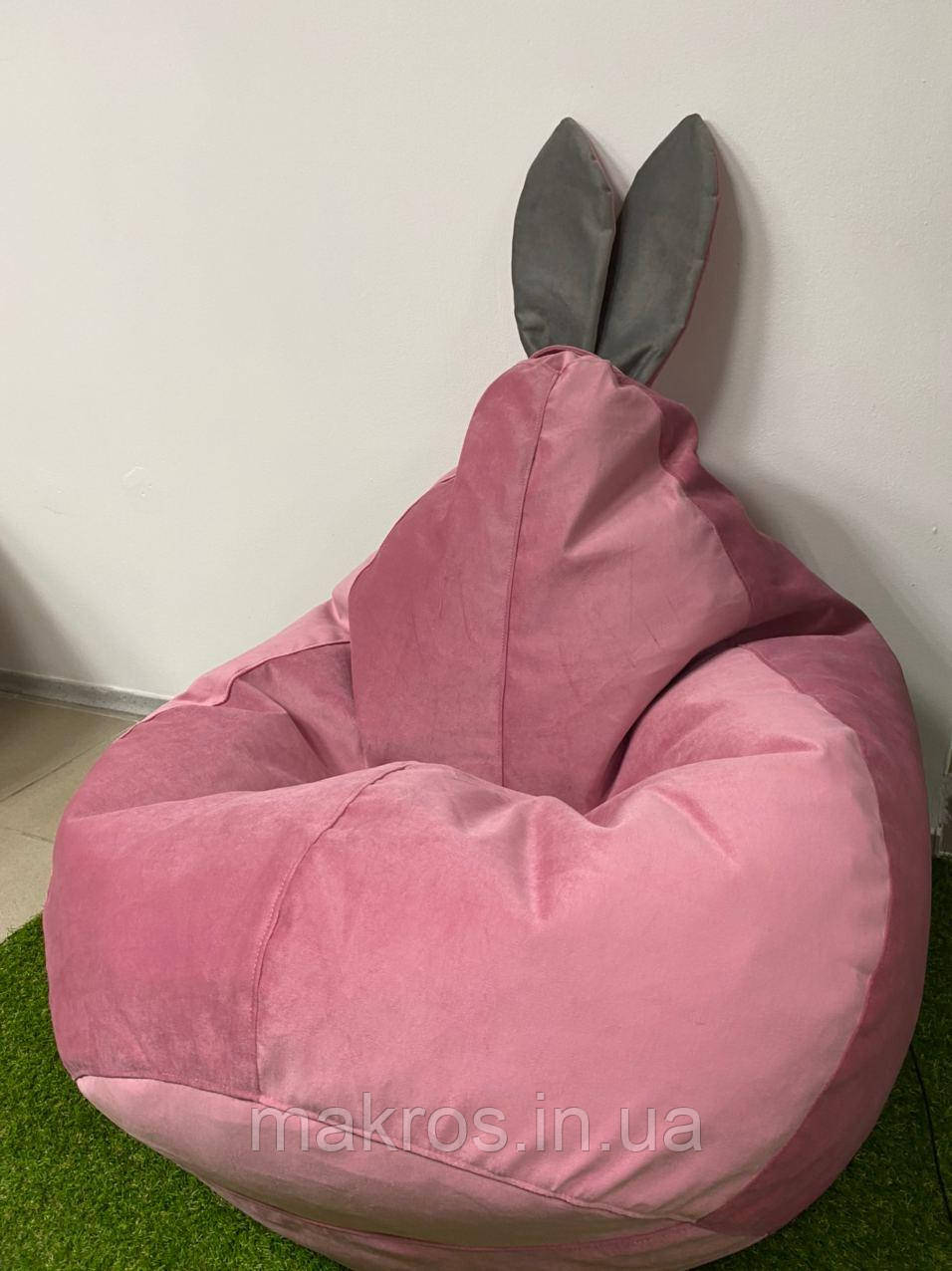 Крісло - мішок SkyPuff груша Зайчик , M - 100х75 Багіра 11850+вушка 11825, фото 1