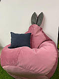 Крісло - мішок SkyPuff груша Зайчик , M - 100х75 Багіра 11850+вушка 11825, фото 5