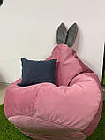 Крісло - мішок SkyPuff груша Зайчик , M - 100х75 Багіра 11850+вушка 11825, фото 6
