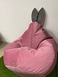 Крісло - мішок SkyPuff груша Зайчик , M - 100х75 Багіра 11850+вушка 11825, фото 10