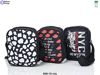 Сумка дитяча 20*15 см спортивна підліткова через плече на блискавці з кишенею та довгим ремінцем Panda