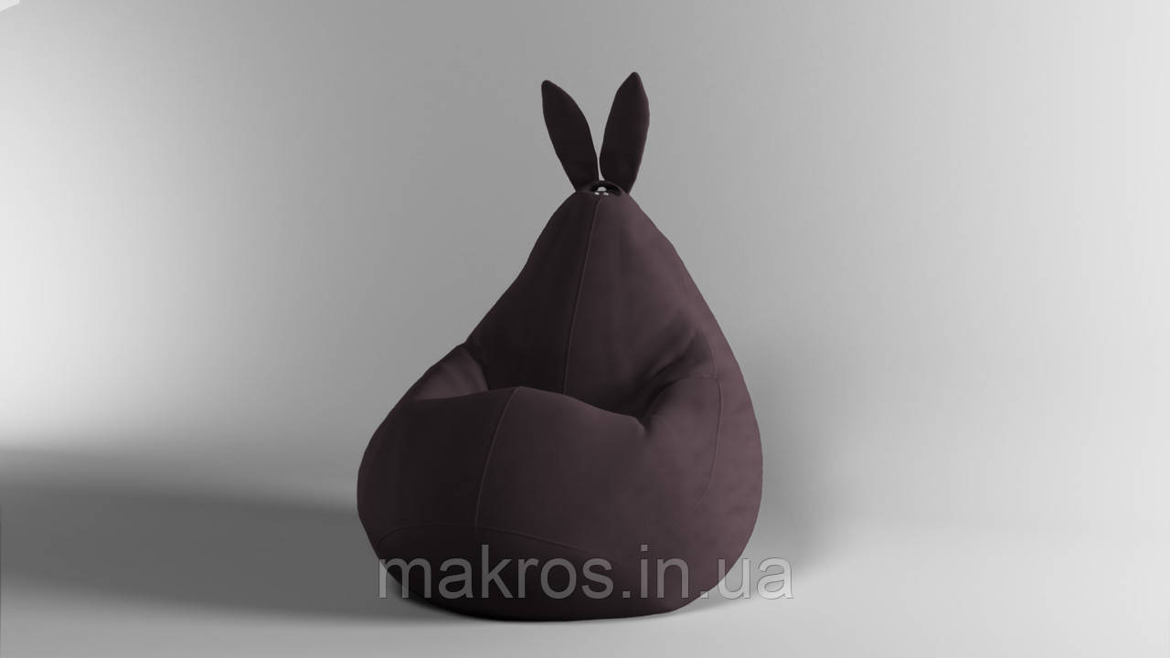 Крісло-мішок SkyPuff Зайчик груша , L - 120х90 Велюр Allure Chocolate