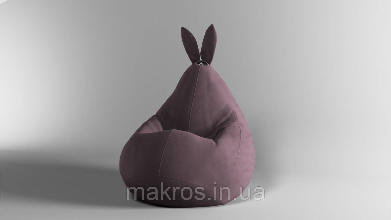 Крісло-мішок SkyPuff Зайчик груша , L - 120х90 Велюр Allure Dusty rose