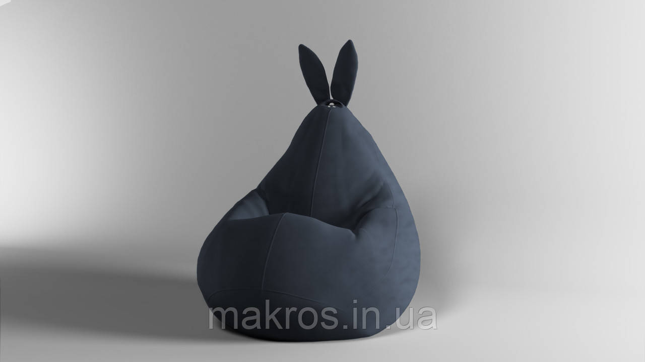 Крісло-мішок SkyPuff Зайчик груша , L - 120х90 Велюр Allure Graphite