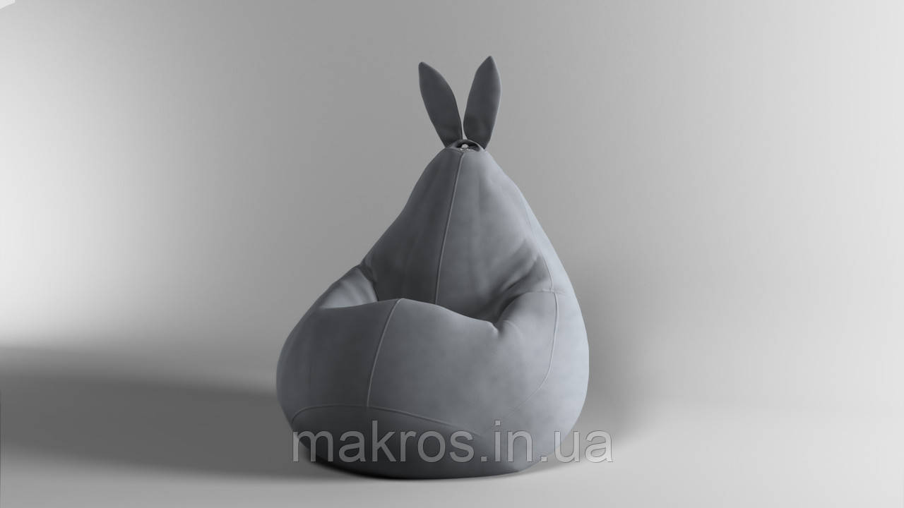 Крісло-мішок SkyPuff Зайчик груша , XXL - 140х100 Велюр Allure Light Gray