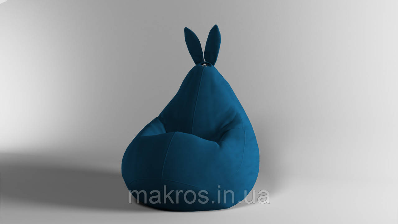 Крісло-мішок SkyPuff Зайчик груша , XXL - 140х100 Велюр Allure Ocean