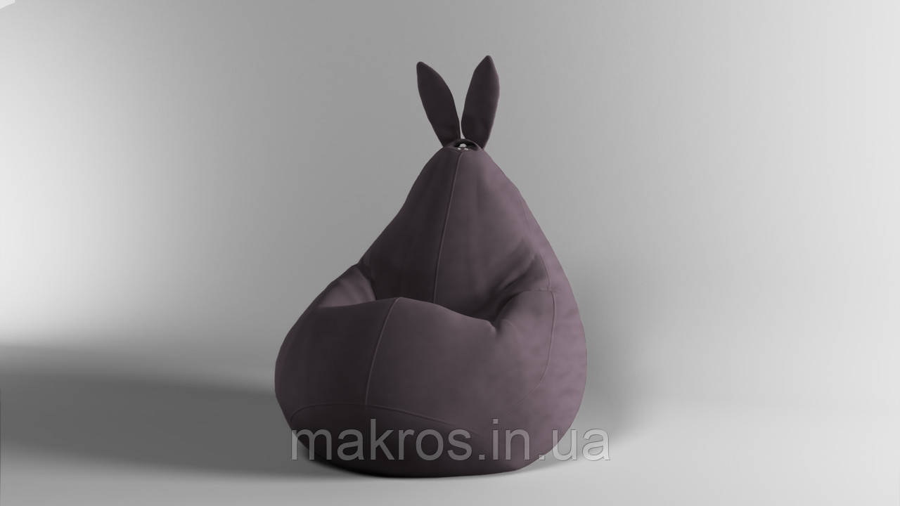 Крісло-мішок SkyPuff Зайчик груша , XXL - 140х100 Велюр Allure Taupe
