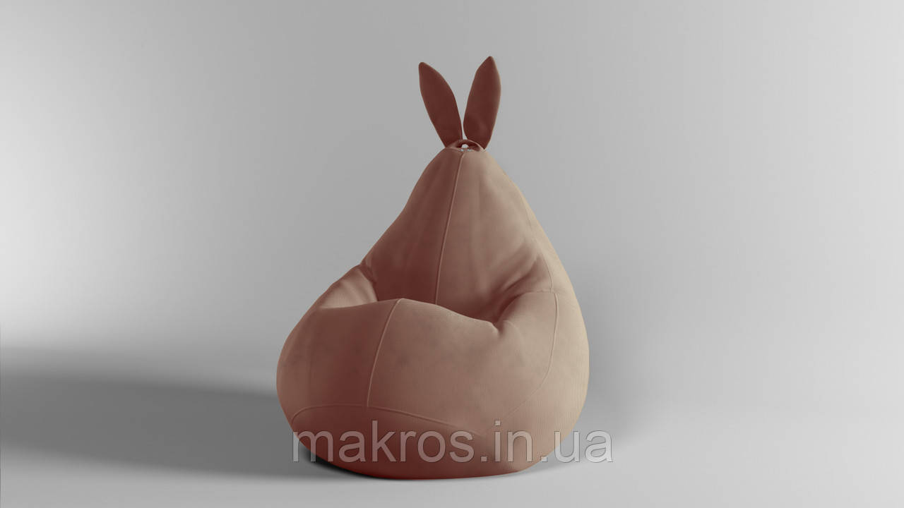 Крісло-мішок SkyPuff Зайчик груша , L - 120х90 Велюр Energy Beige