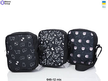 Сумка дитяча 20*15 см спортивна підліткова через плече на блискавці з кишенею та довгим ремінцем Panda