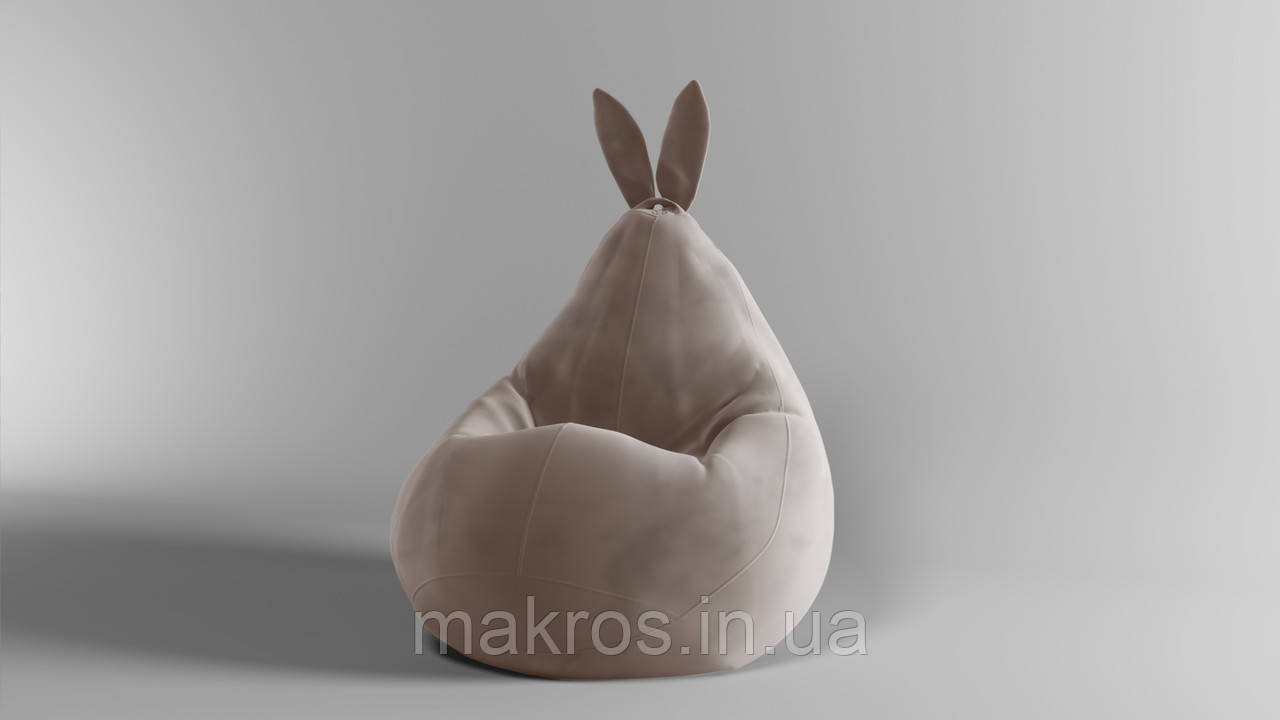 Крісло-мішок SkyPuff Зайчик груша , MEGA XXXL - 160х120 Велюр Florida Beige