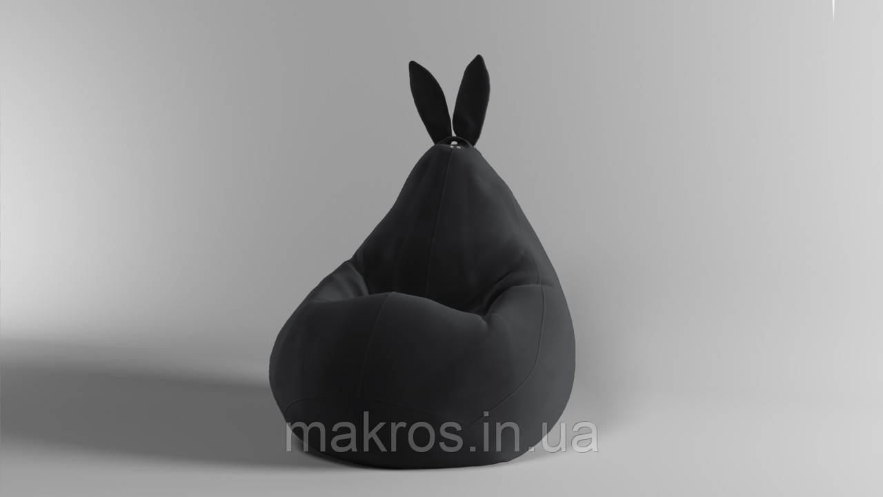 Крісло-мішок SkyPuff Зайчик груша , XXL - 140х100 Велюр Florida Black