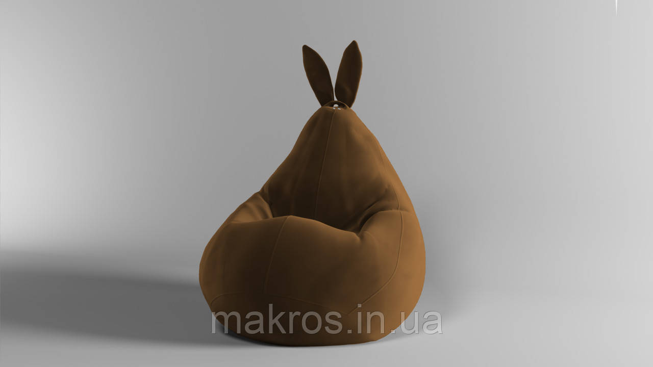 Крісло-мішок SkyPuff Зайчик груша , XXL - 140х100 Велюр Florida Bronze