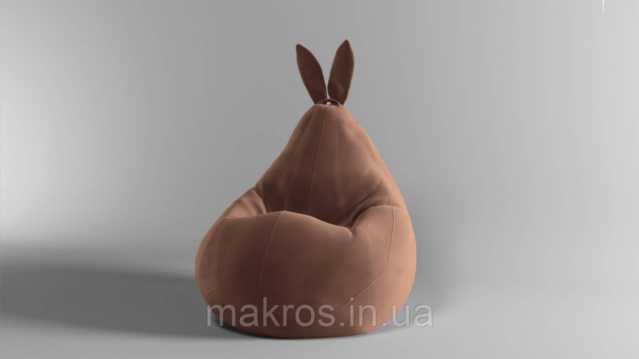 Крісло-мішок SkyPuff Зайчик груша , MEGA XXXL - 160х120 Велюр Florida Caramel