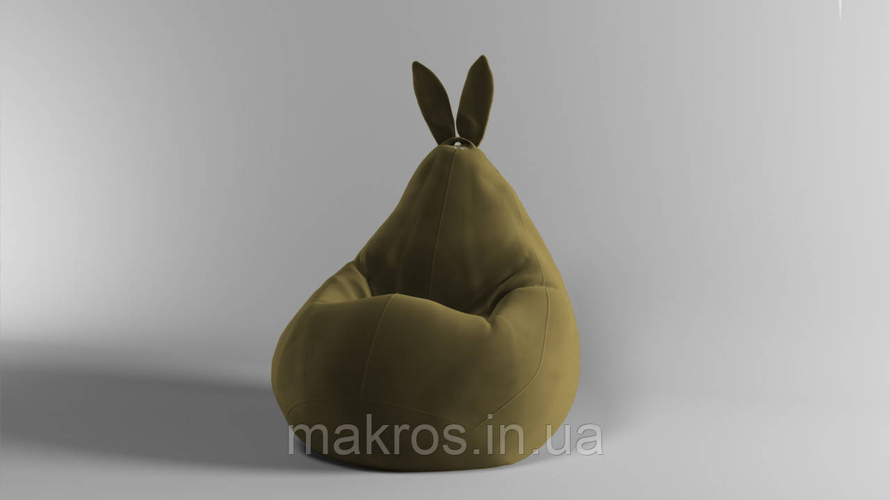 Крісло-мішок SkyPuff Зайчик груша , MEGA XXXL - 160х120 Велюр Florida Green