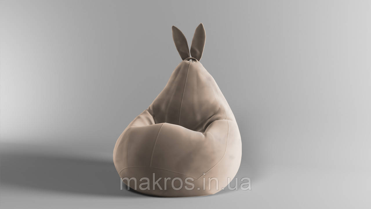 Крісло-мішок SkyPuff Зайчик груша , MEGA XXXL - 160х120 Велюр Florida Light Beige